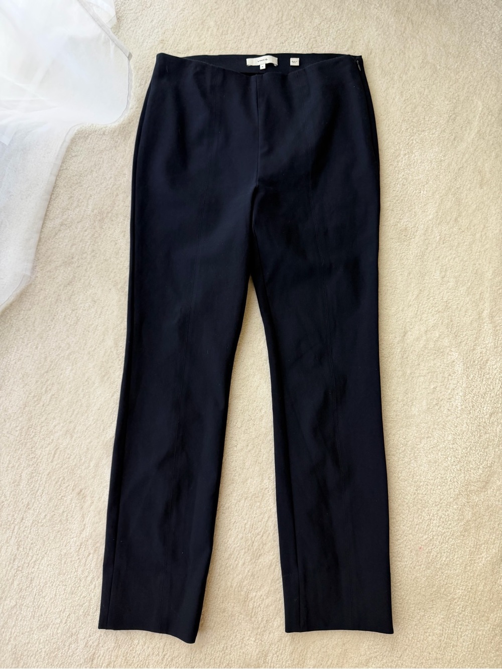 Vince Black Tailored Straight Dress Pants Split Back Bottoms